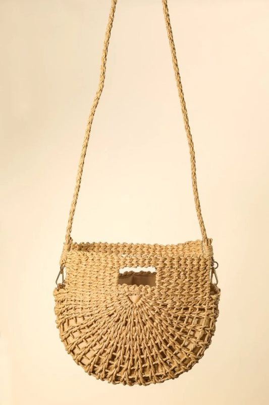Fame Braided Semi Circle Tote Bag - Premium Tote Bag from Trendsi - Just $31.99! Shop now at Handbags Specialist Headquarter