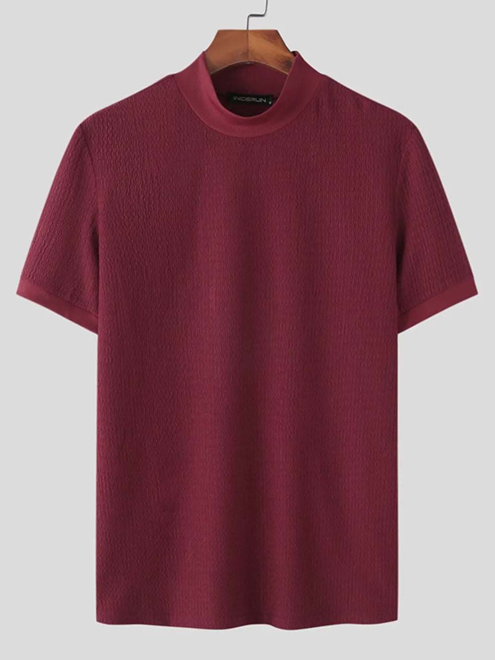 Men's Full Size Mock Neck Short Sleeve T-Shirt Plus Size - Premium Men's Shirts from Trendsi - Just $29.54! Shop now at Handbags Specialist Headquarter