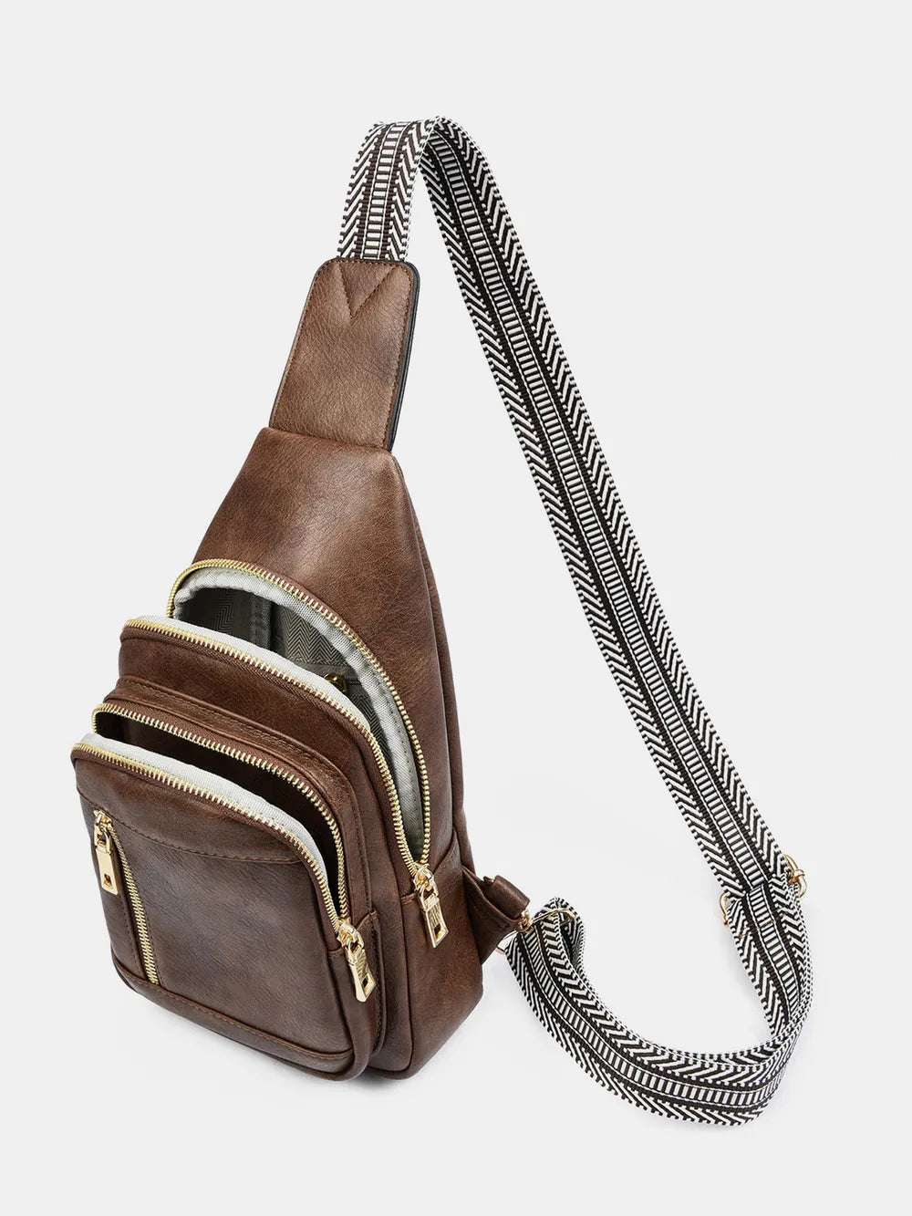 PU Leather Adjustable Strap Crossbody Bag - Premium Crossbody Bag from Trendsi - Just $37.99! Shop now at Handbags Specialist Headquarter