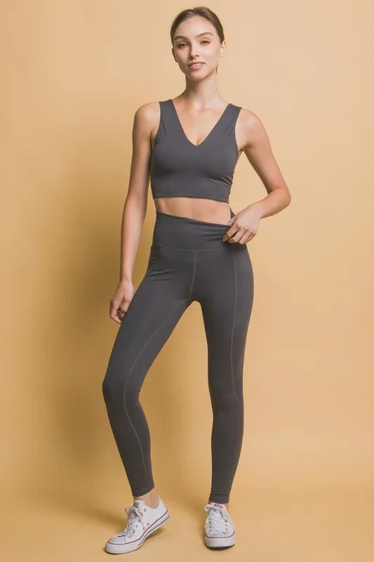 Love Tree High Waist Leggings with Side Pockets - Premium Leggings from Trendsi - Just $40.77! Shop now at Handbags Specialist Headquarter