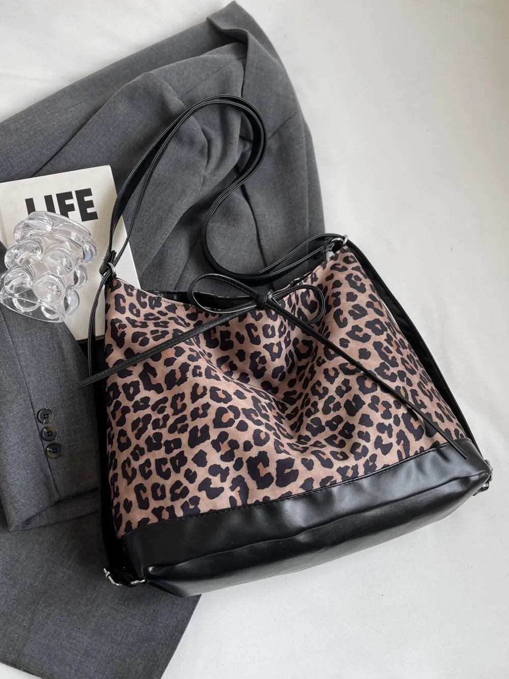 Leopard Dual Purpose Crossbody Bag - Premium Crossbody Bag from Trendsi - Just $19.99! Shop now at Handbags Specialist Headquarter
