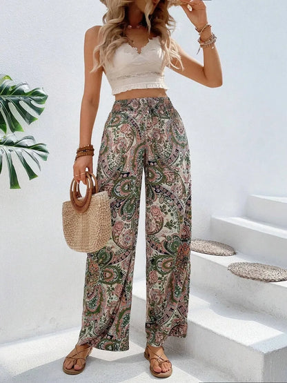 Printed Wide Leg Pants - Premium Women Pants from Trendsi - Just $27.99! Shop now at Handbags Specialist Headquarter
