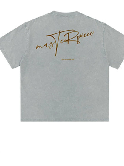 Men's Plus Size Round Neck Letter Graphic T-Shirt - Premium Men's T-Shirt from Trendsi - Just $27.99! Shop now at Handbags Specialist Headquarter