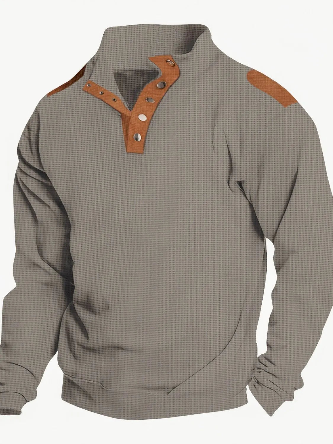 Men's Full Size Quarter Snap Long Sleeve Top Plus Size - Premium Men's Sweatshirts from Trendsi - Just $25.82! Shop now at Handbags Specialist Headquarter