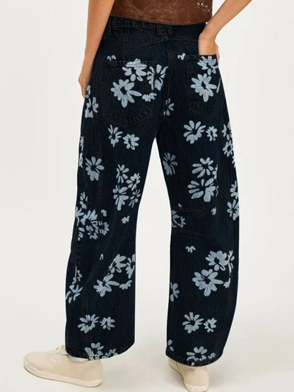 Printed Wide Leg Jeans - Premium Women / Jeans & Denim from Trendsi - Just $48.56! Shop now at Handbags Specialist Headquarter
