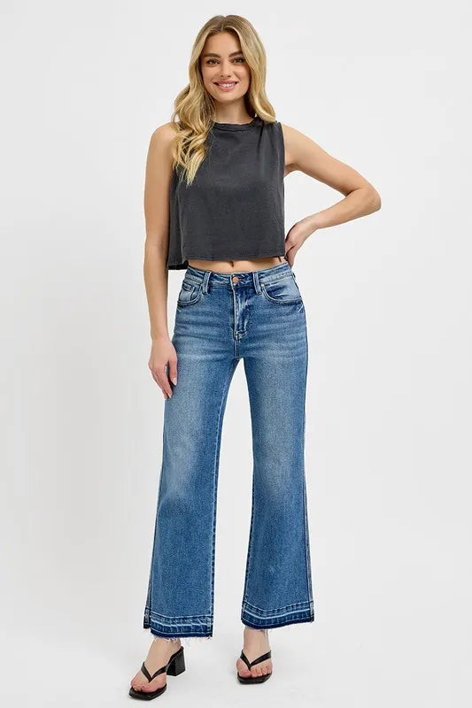 RISEN Full Size Raw Hem Ankle Bootcut Jeans Plus Size - Premium Women / Jeans & Denim from Trendsi - Just $54.99! Shop now at Handbags Specialist Headquarter