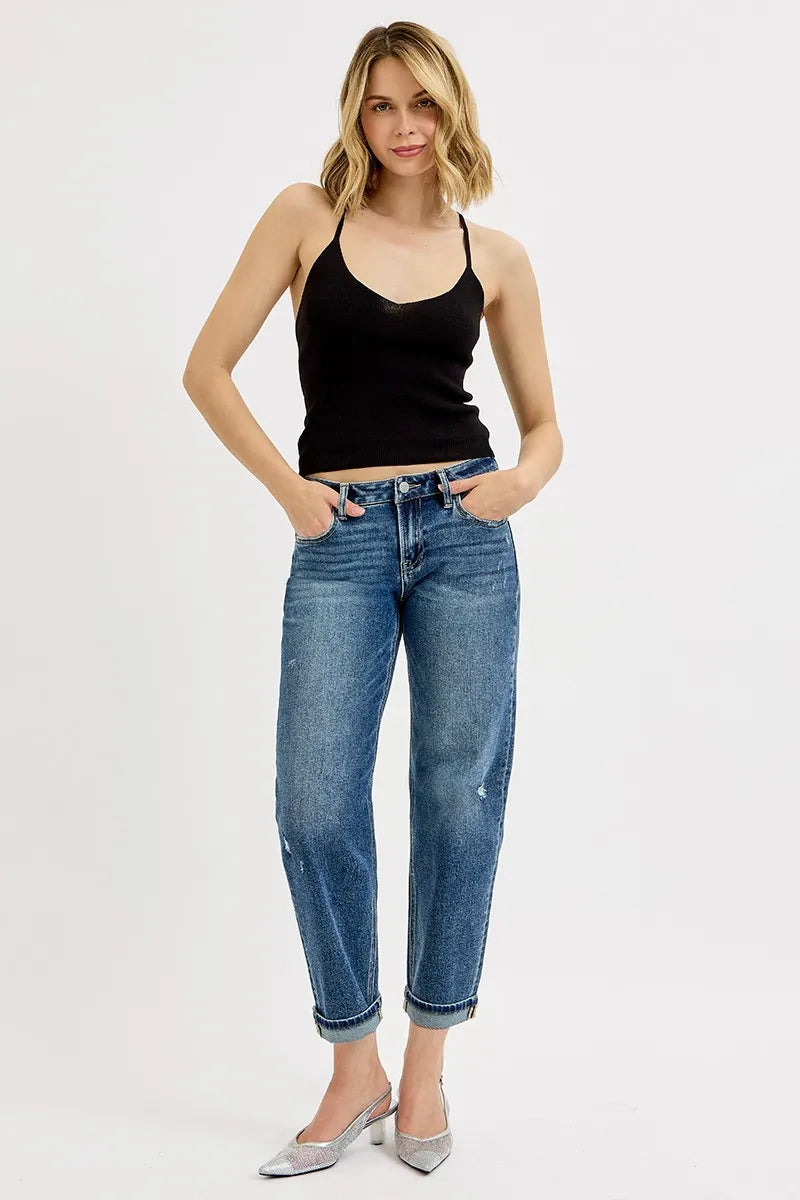 RISEN Full Size Low Rise Crop Boyfriend Jeans Plus Size - Premium Women / Jeans & Denim from Trendsi - Just $63.99! Shop now at Handbags Specialist Headquarter