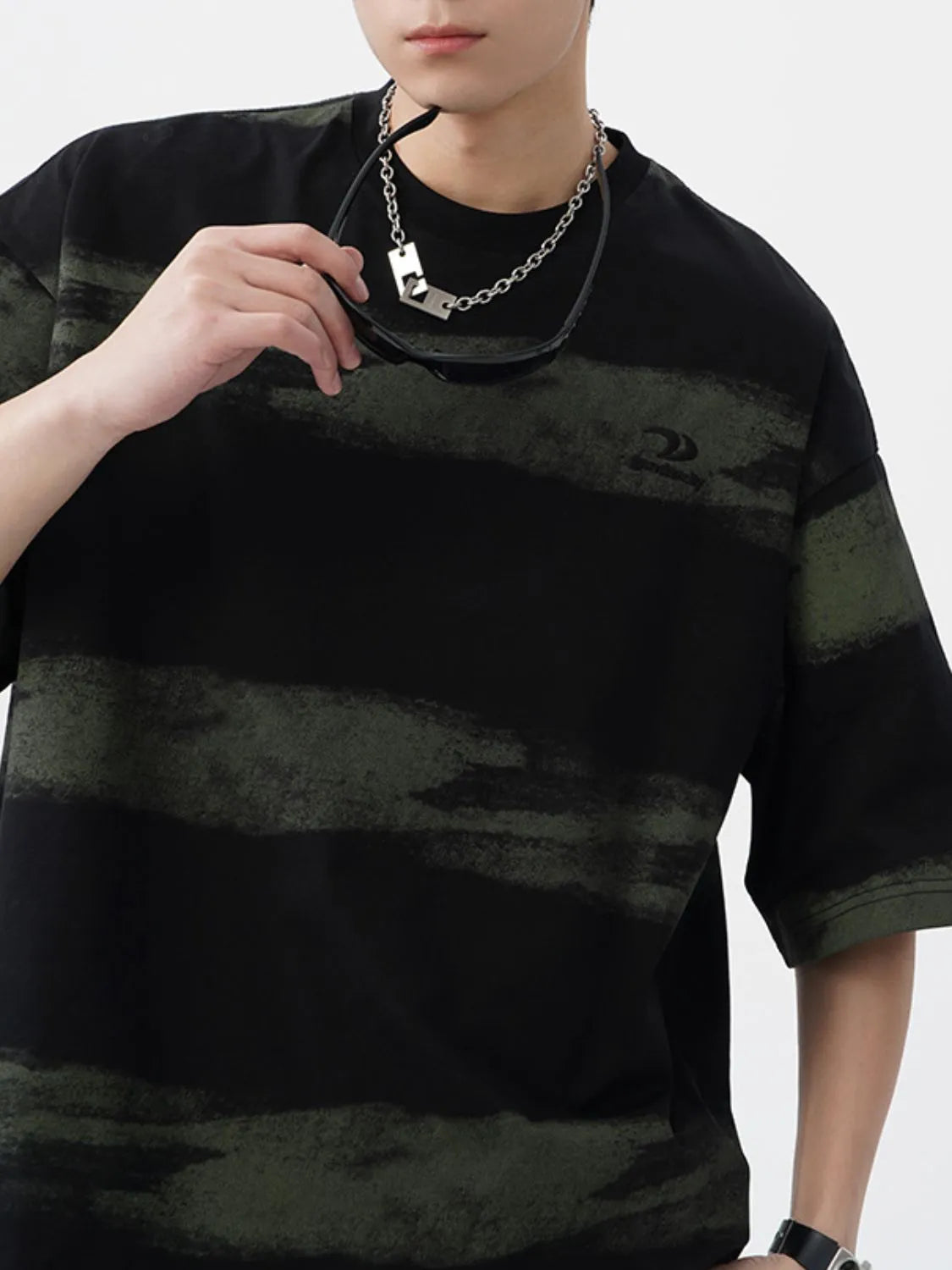 Men's Plus Size Basic style Round Neck Striped T-Shirt - Premium Men's T-Shirt from Trendsi - Just $33.99! Shop now at Handbags Specialist Headquarter