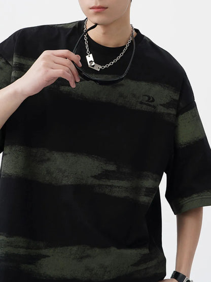 Men's Plus Size Basic style Round Neck Striped T-Shirt - Premium Men's T-Shirt from Trendsi - Just $33.99! Shop now at Handbags Specialist Headquarter