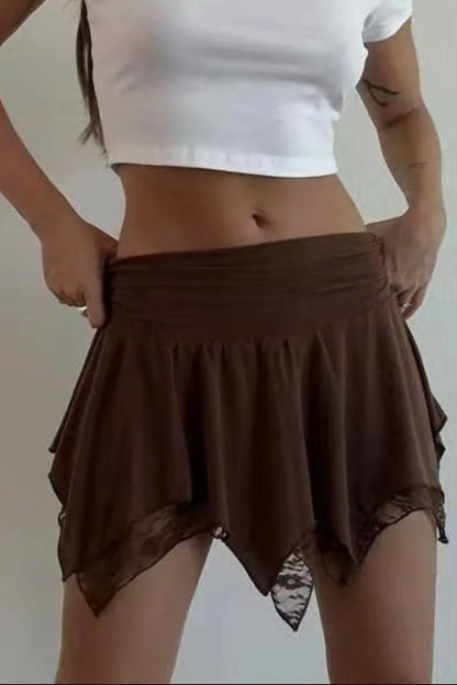 Lace Mini Skirt - Premium Skirts from Trendsi - Just $29.99! Shop now at Handbags Specialist Headquarter