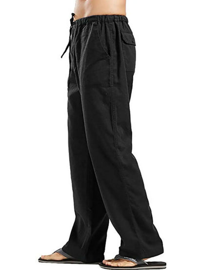 Men's Full Size Drawsting Straight Leg Pants Plus Size.