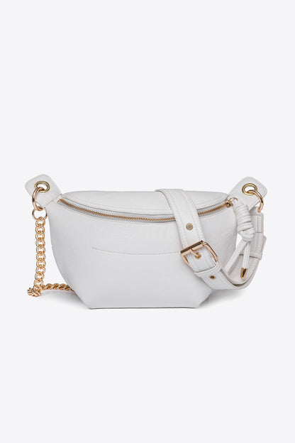 PU Leather Chain Strap Crossbody Bag - Premium Crossbody Bag from Trendsi - Just $35.99! Shop now at Handbags Specialist Headquarter