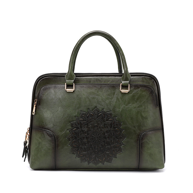 Heritage Elegance: Vintage Embossed Tote