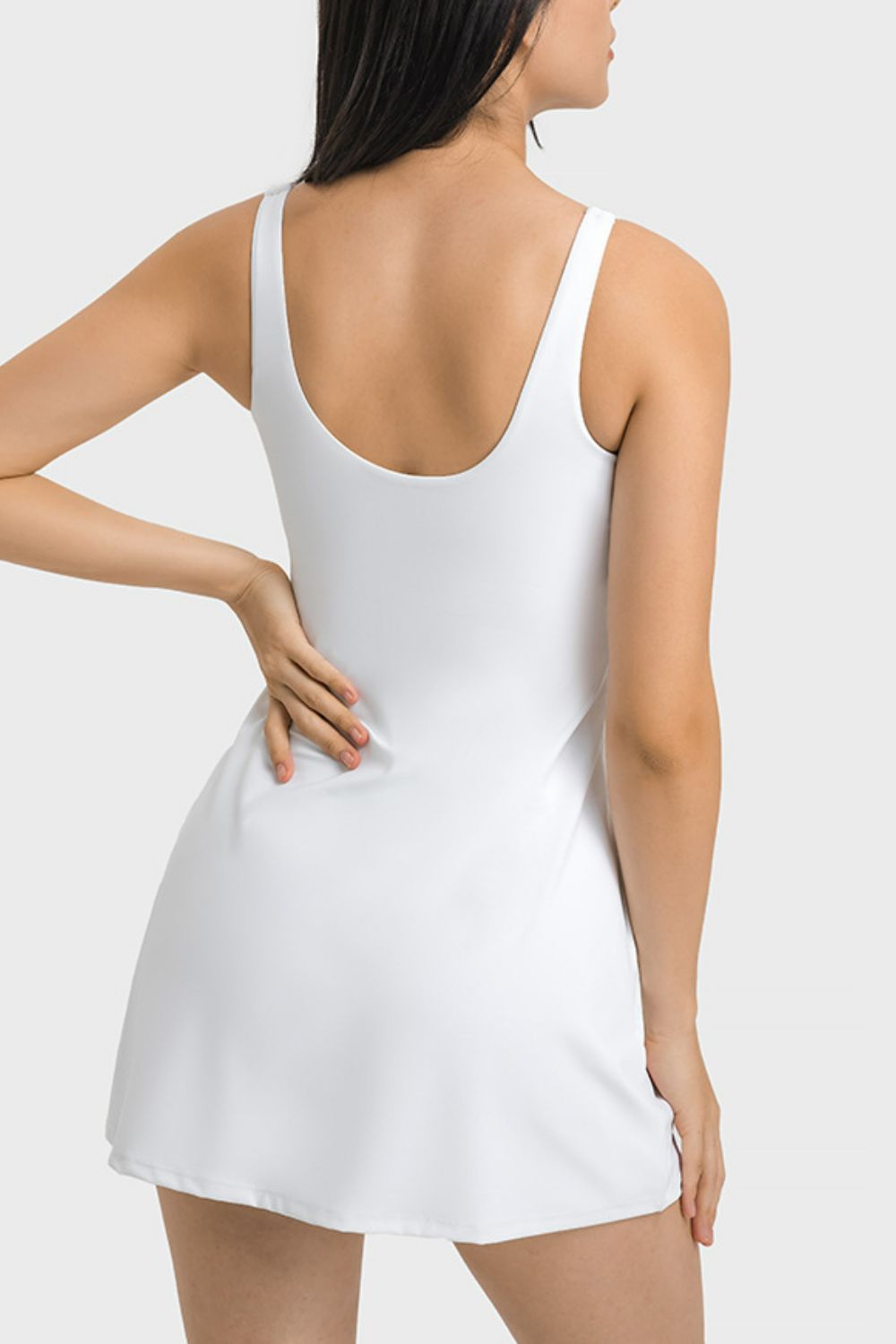 Millennia Square Neck Sports Tank Dress with Full Coverage Bottoms - Premium  from Trendsi - Just $44.99! Shop now at Handbags Specialist Headquarter