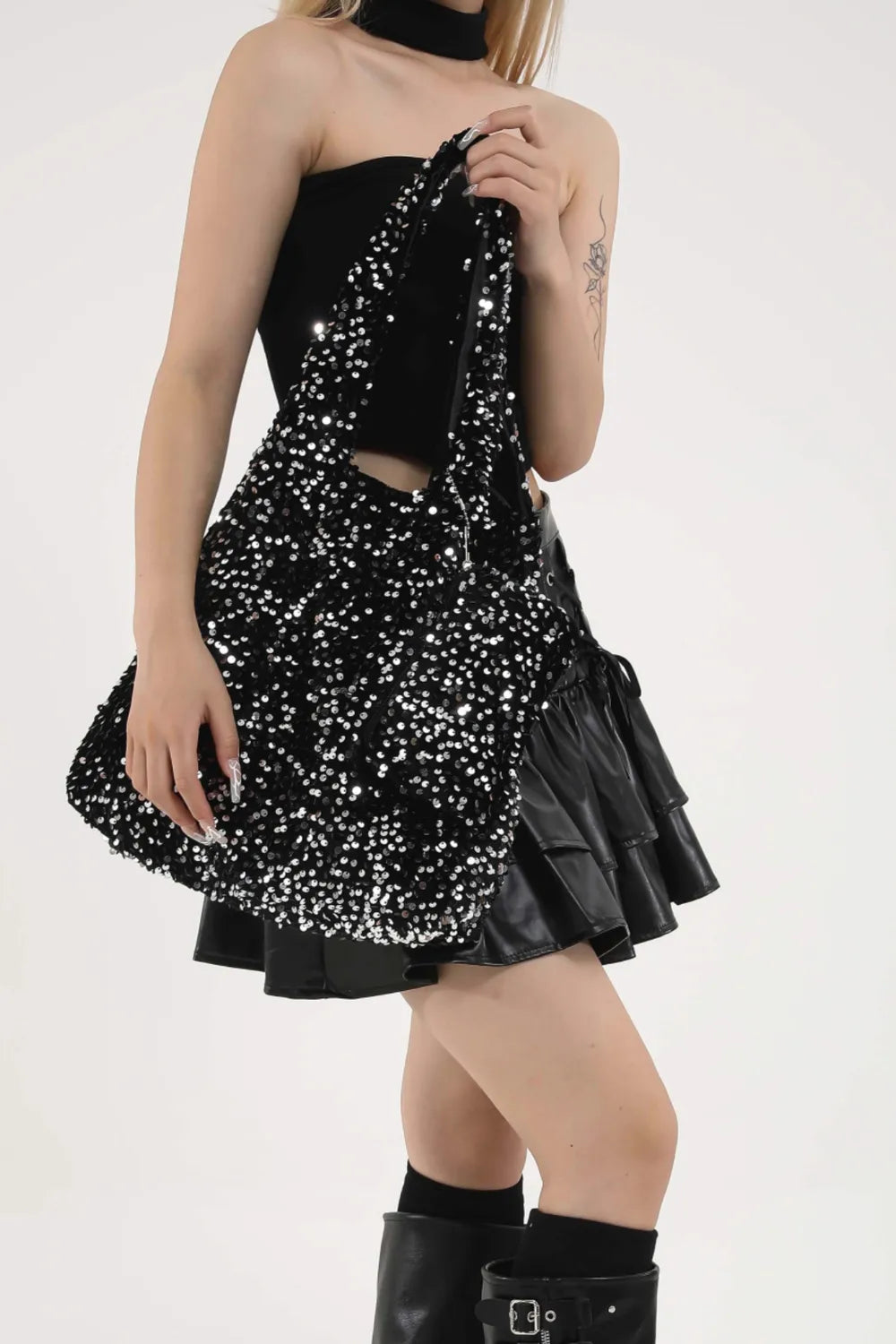 Sequin Polyester Handbag - Premium Tote Bag from Trendsi - Just $32.99! Shop now at Handbags Specialist Headquarter