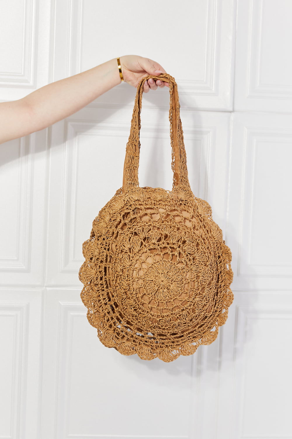 Justin Taylor Brunch Time Straw Rattan Handbag - Premium handbags from Trendsi - Just $35.99! Shop now at Handbags Specialist Headquarter