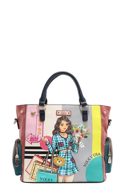 Nicole Lee USA Eco-Leather Handbag with Side Pockets - Premium Tote Bag from Trendsi - Just $55.99! Shop now at Handbags Specialist Headquarter