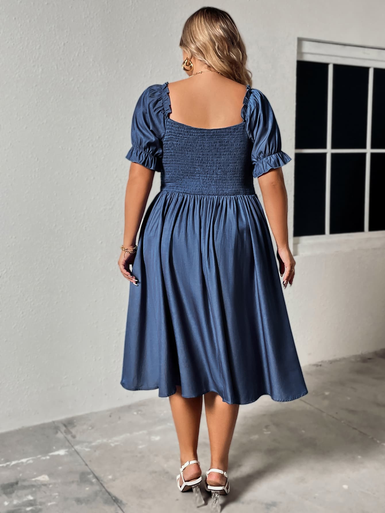 Honey Plus Size Ruched Sweetheart Neck Dress - Premium Dresses from Trendsi - Just $42.99! Shop now at Handbags Specialist Headquarter