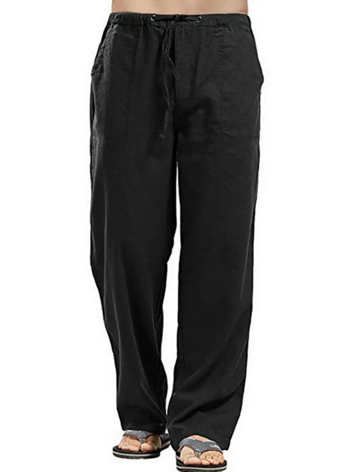 Men's Full Size Drawsting Straight Leg Pants Plus Size.