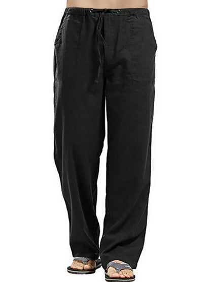 Men's Full Size Drawsting Straight Leg Pants Plus Size.