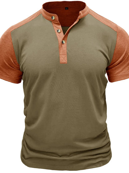 Men's Plus Size Color Block Short Sleeve Polo Shirt - Premium Men's Polo shirt from Trendsi - Just $35.84! Shop now at Handbags Specialist Headquarter