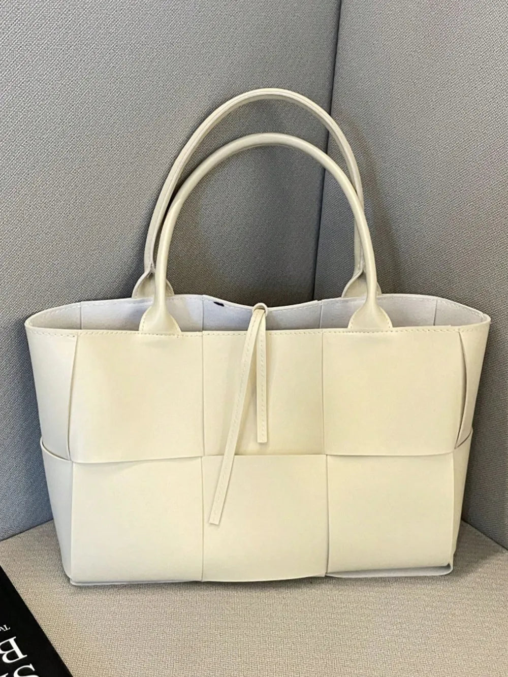 PU Leather Woven Handbag and Clutch Set - Premium handbags from Trendsi - Just $21.99! Shop now at Handbags Specialist Headquarter