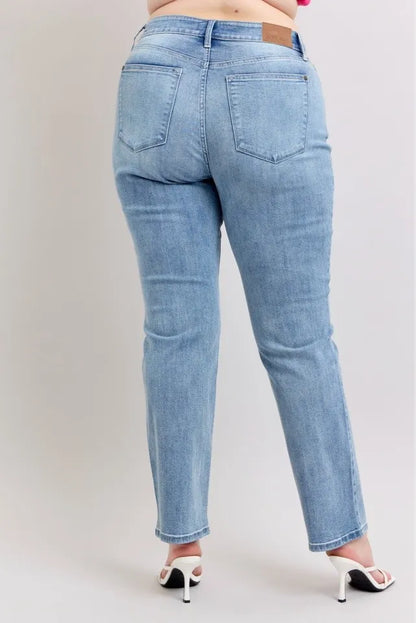 Judy Blue Plus Size High Waist Dad Jeans - Premium Women / Jeans & Denim from Trendsi - Just $69.99! Shop now at Handbags Specialist Headquarter