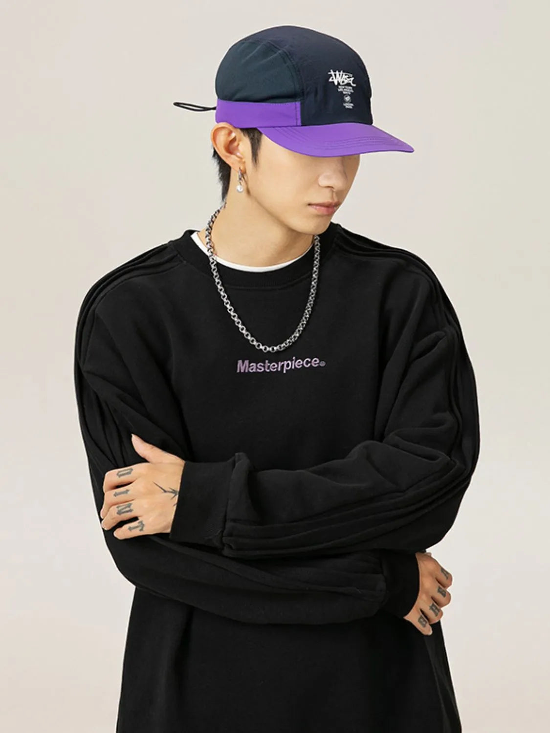 Men's Letter Round Neck Long Sleeve Sweatshirt - Premium Men's Sweatshirts from Trendsi - Just $44! Shop now at Handbags Specialist Headquarter