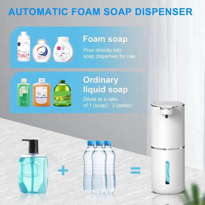 Automatic Soap Dispenser Touchless Foaming Soap Dispenser 380ml USB Rechargeable Electric 4 Level Adjustable Foam Soap Dispenser - Premium  from Big Saves Store - Just $49.99! Shop now at Handbags Specialist Headquarter