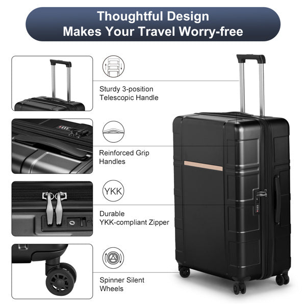 JetBlack Trio: Silent Spinner Luggage Set