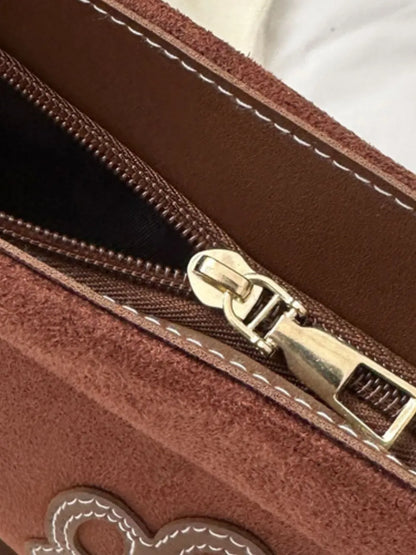 Suede Patch Adjustable Strap Tote Bag - Premium Tote Bag from Trendsi - Just $39.99! Shop now at Handbags Specialist Headquarter