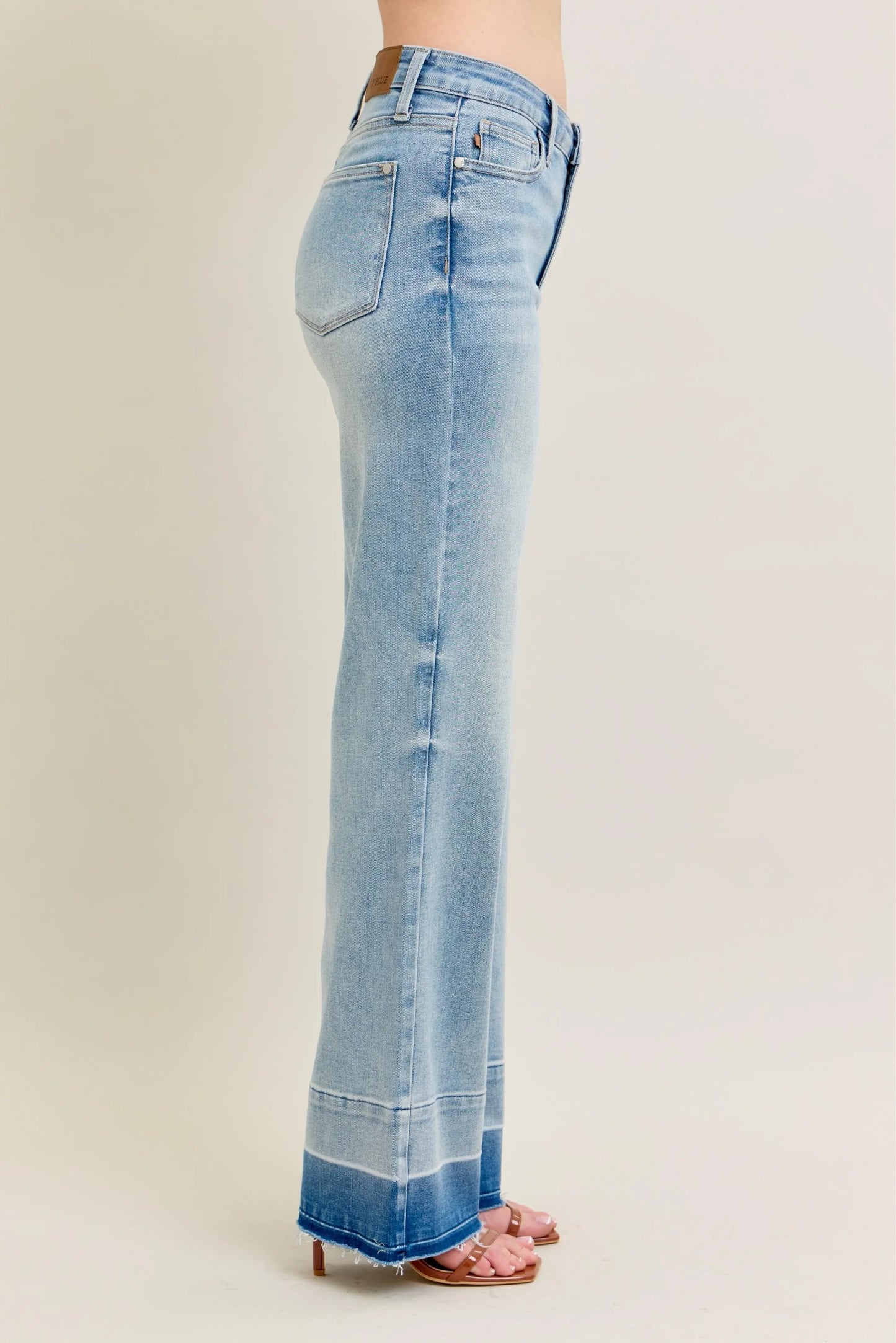 Judy Blue Full Size Mr Release Hem Wide Leg Jeans Plus Size - Premium Women / Jeans & Denim from Trendsi - Just $67.99! Shop now at Handbags Specialist Headquarter