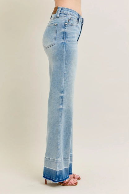 Judy Blue Full Size Mr Release Hem Wide Leg Jeans Plus Size - Premium Women / Jeans & Denim from Trendsi - Just $67.99! Shop now at Handbags Specialist Headquarter