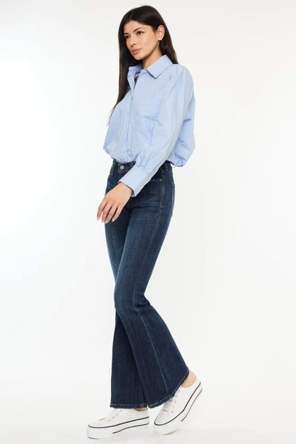 Kancan Full Size Mid Rise Flare Jeans - Premium Sleepwear from Trendsi - Just $67.99! Shop now at Handbags Specialist Headquarter