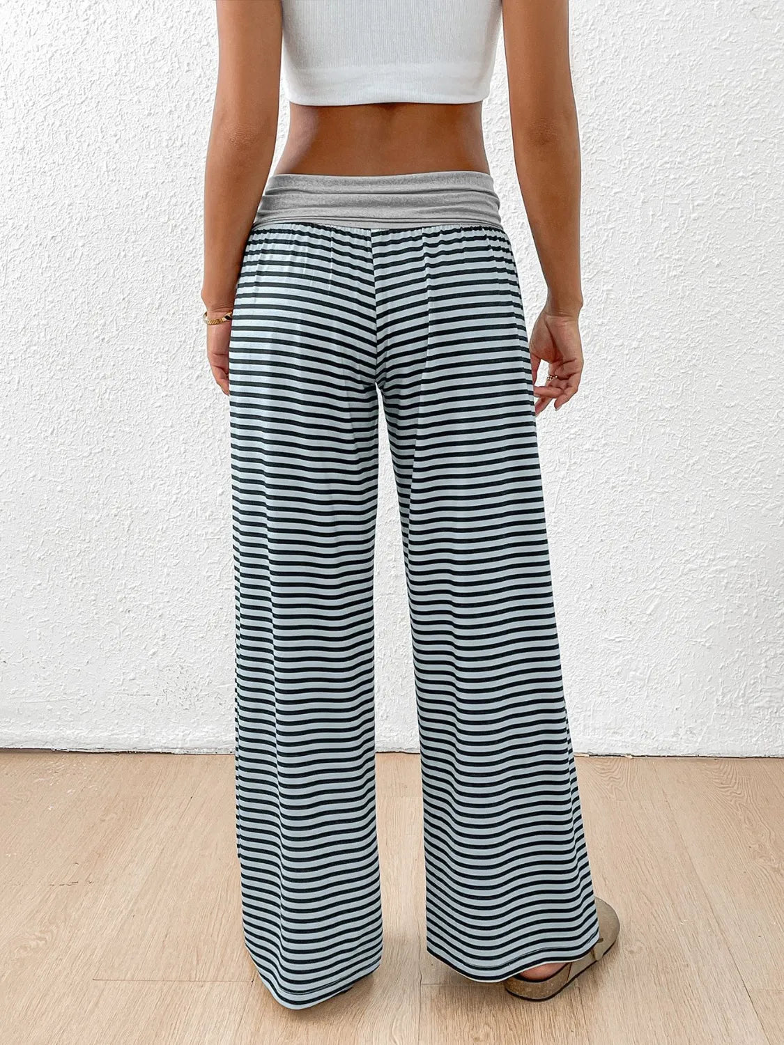 Striped Wide Leg Pants - Premium Women Pants from Trendsi - Just $27.99! Shop now at Handbags Specialist Headquarter