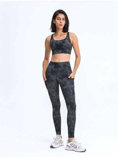 Millennia Wide Waistband Leggings with Pockets - Premium Leggings from Trendsi - Just $67.08! Shop now at Handbags Specialist Headquarter