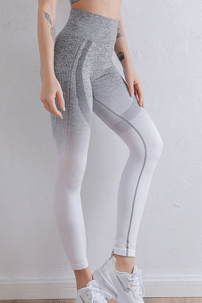 Gradient High Waist Sports Leggings - Premium Leggings from Trendsi - Just $39.84! Shop now at Handbags Specialist Headquarter