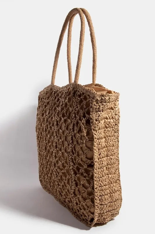 Fame Intricate Braided Tote Bag - Premium Tote Bag from Trendsi - Just $39.99! Shop now at Handbags Specialist Headquarter