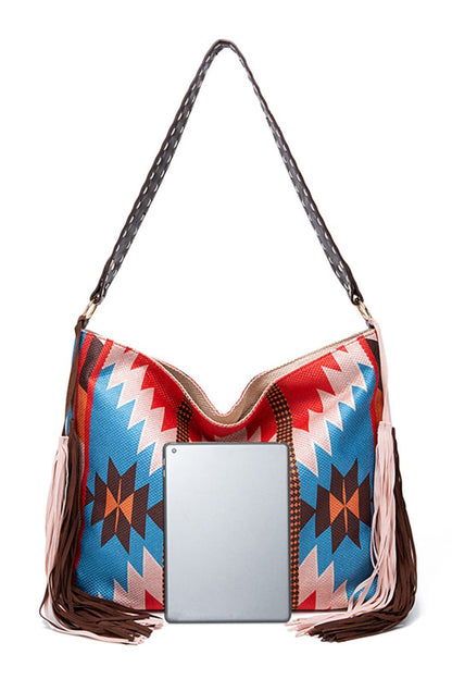Geometric Canvas Tote Bag - Premium Tote Bag from Trendsi - Just $48.99! Shop now at Handbags Specialist Headquarter