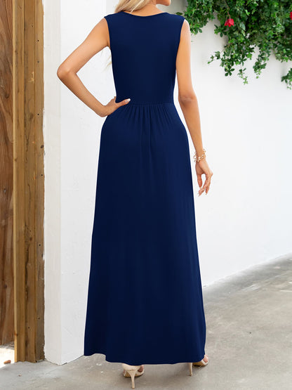 Surplice Neck Sleeveless Maxi Dress - Premium Maxi Dress from Trendsi - Just $38.99! Shop now at Handbags Specialist Headquarter