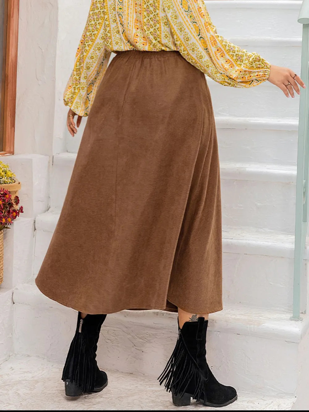 Plus Size Embroidered Pocketed High Waist Skirt - Premium  from Trendsi - Just $42.99! Shop now at Handbags Specialist Headquarter