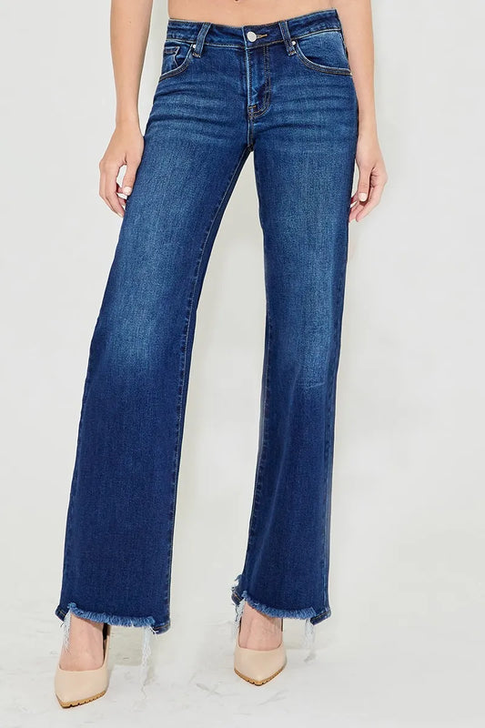 RISEN Full Size Low Rise Wide Leg Jeans Plus Size - Premium Women / Jeans & Denim from Trendsi - Just $67.99! Shop now at Handbags Specialist Headquarter