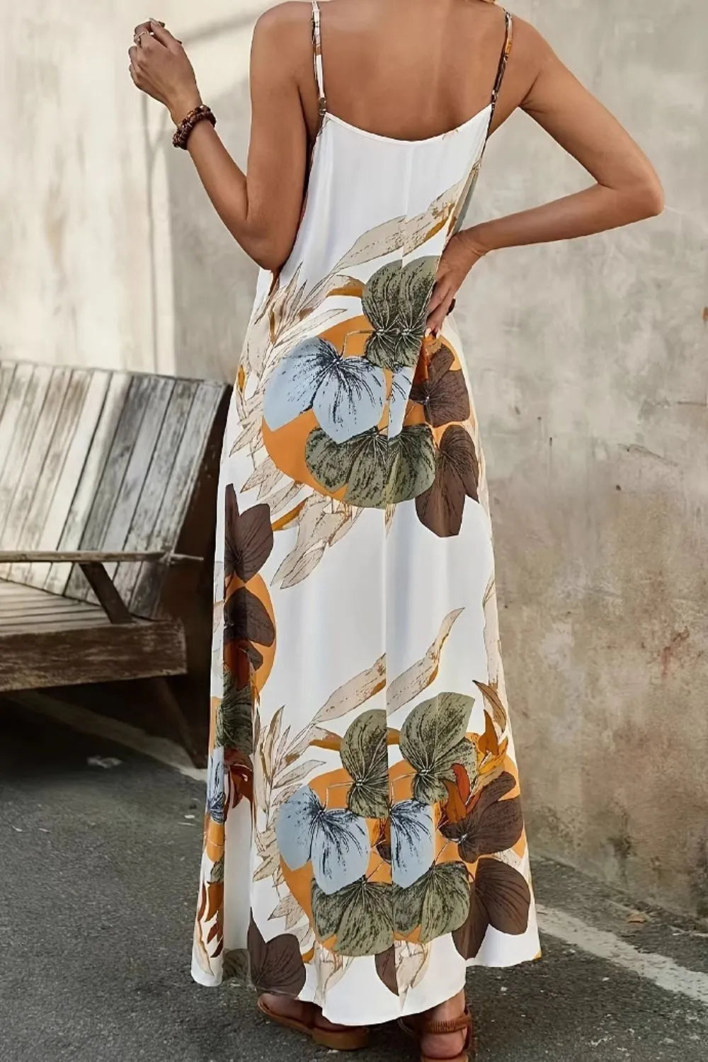 Printed Spaghetti Strap Maxi Dress - Premium Maxi Dress from Trendsi - Just $25.99! Shop now at Handbags Specialist Headquarter