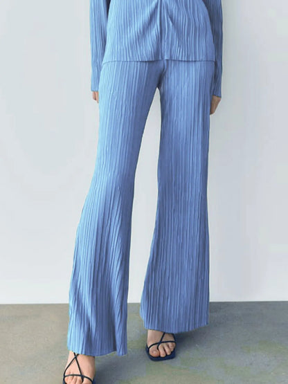 Texture Long Sleeve Top and Pants Lounge Set - Premium Sleepwear from Trendsi - Just $54.99! Shop now at Handbags Specialist Headquarter