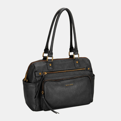 David Jones Zipper PU Leather Handbag - Premium Tote Bag from Trendsi - Just $51.99! Shop now at Handbags Specialist Headquarter