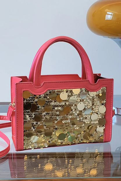 PU Leather Sequin Handbag - Premium handbags from Trendsi - Just $29.99! Shop now at Handbags Specialist Headquarter