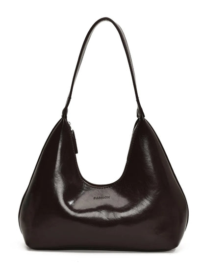 PU Leather Moon Shape Shoulder Bag - Premium Tote Bag from Trendsi - Just $39.99! Shop now at Handbags Specialist Headquarter