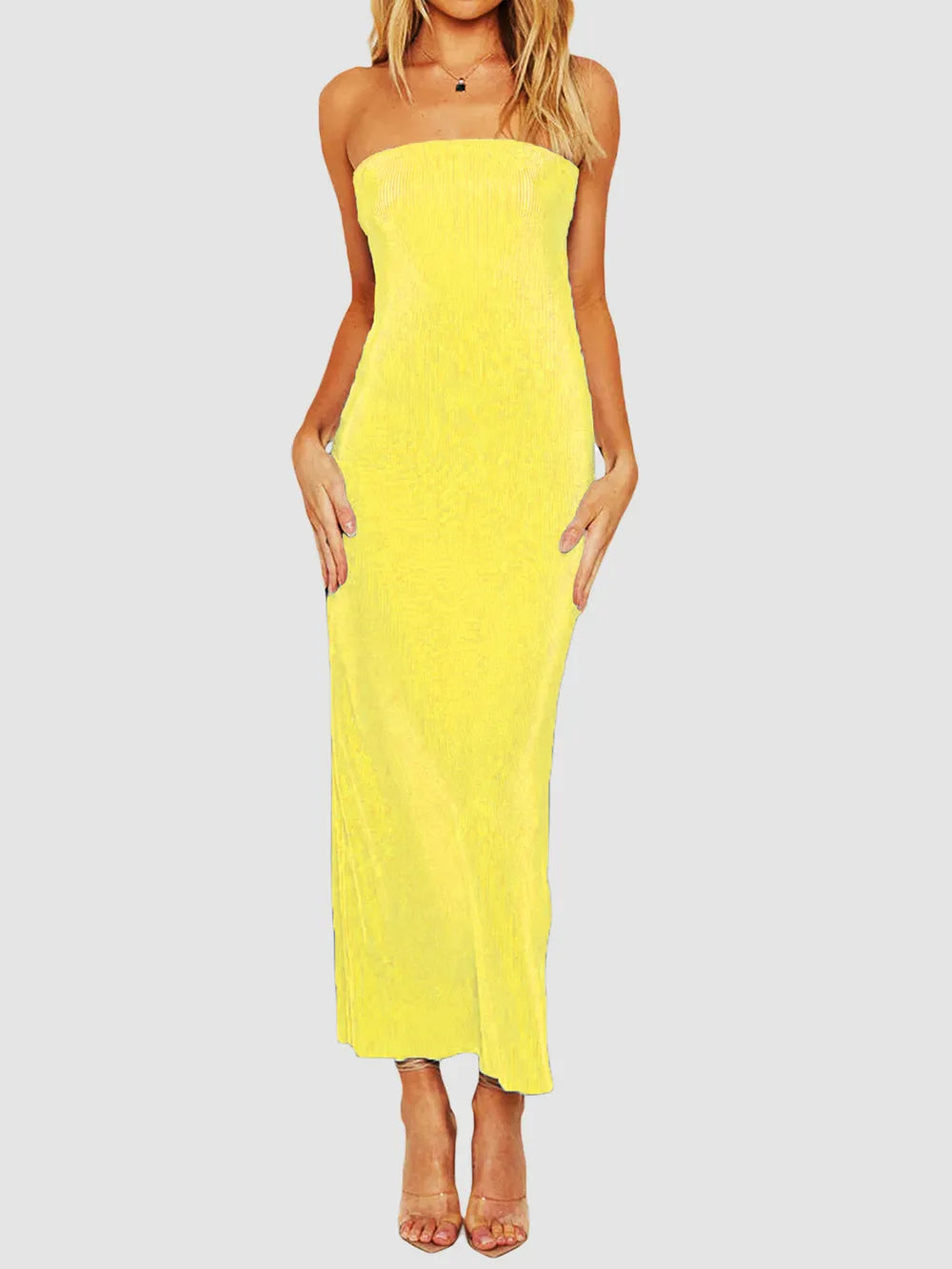 Lace-Up Back Tube Maxi Dress - Premium Maxi Dress from Trendsi - Just $29.99! Shop now at Handbags Specialist Headquarter