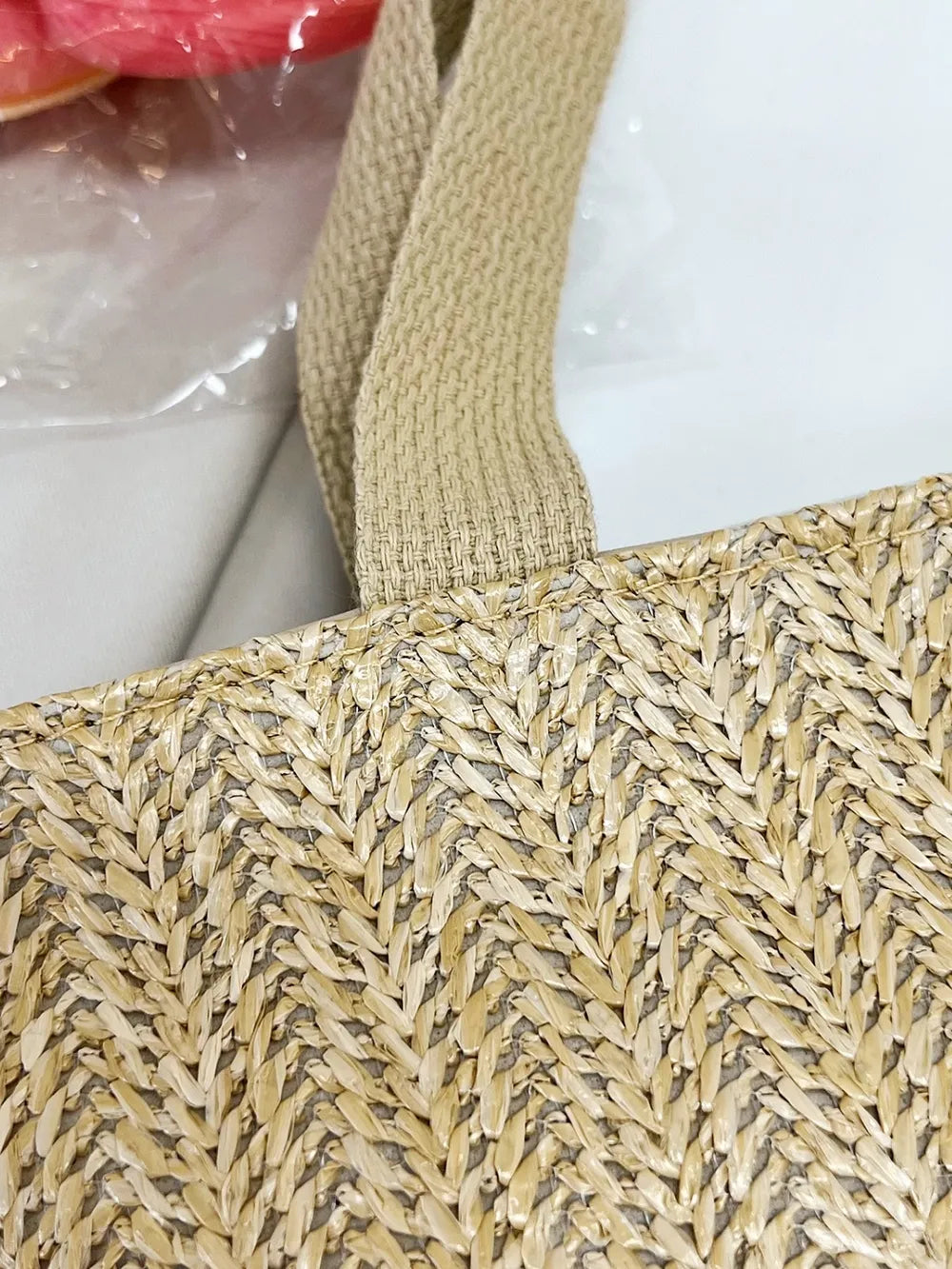 Straw Woven Tote Bag - Premium Tote Bag from Trendsi - Just $39.99! Shop now at Handbags Specialist Headquarter