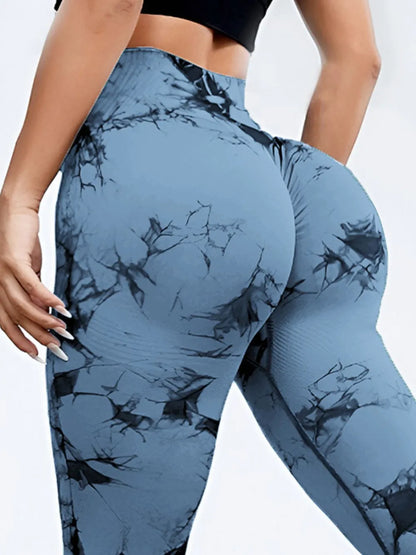 Tie-Dye High Waist Active Leggings - Premium Leggings from Trendsi - Just $40.59! Shop now at Handbags Specialist Headquarter